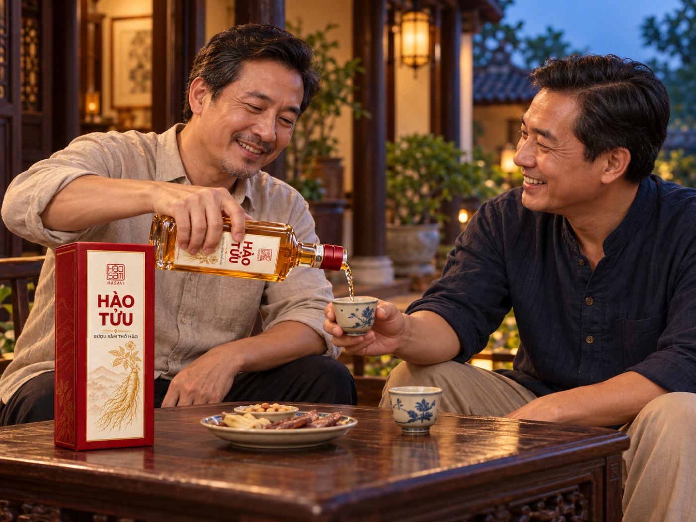 Thưởng thức Hào Tửu bên hiên nhà
